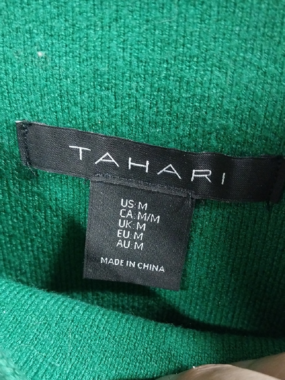 Tahari Emerald Green Knit Mock Neck Sweater - Picture 3 of 4